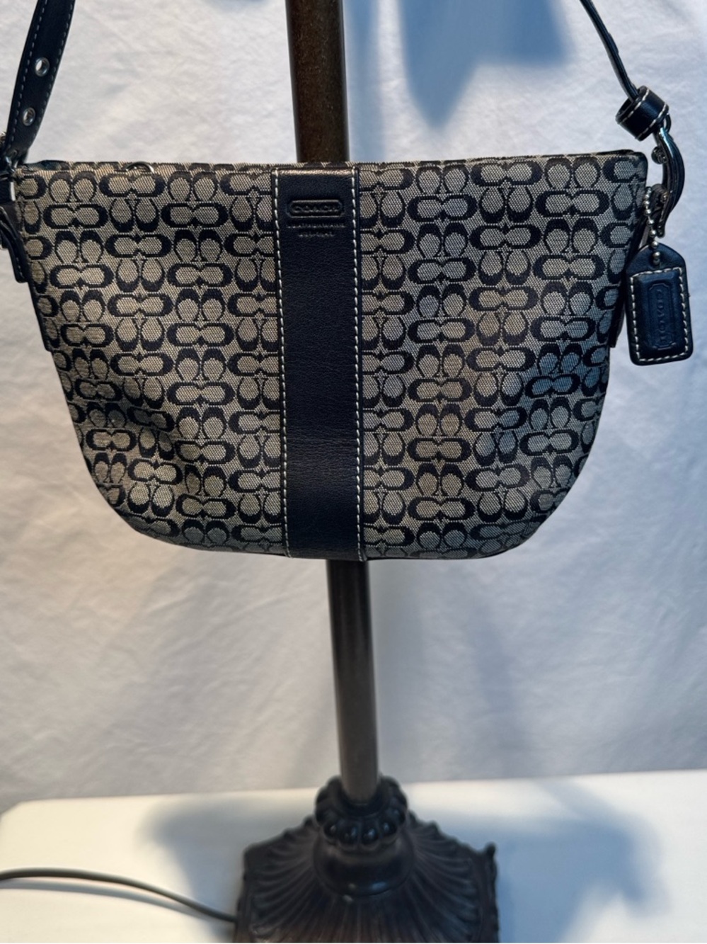 Coach Black and Gray Signature Jacquard Crossbody - Picture 2 of 13